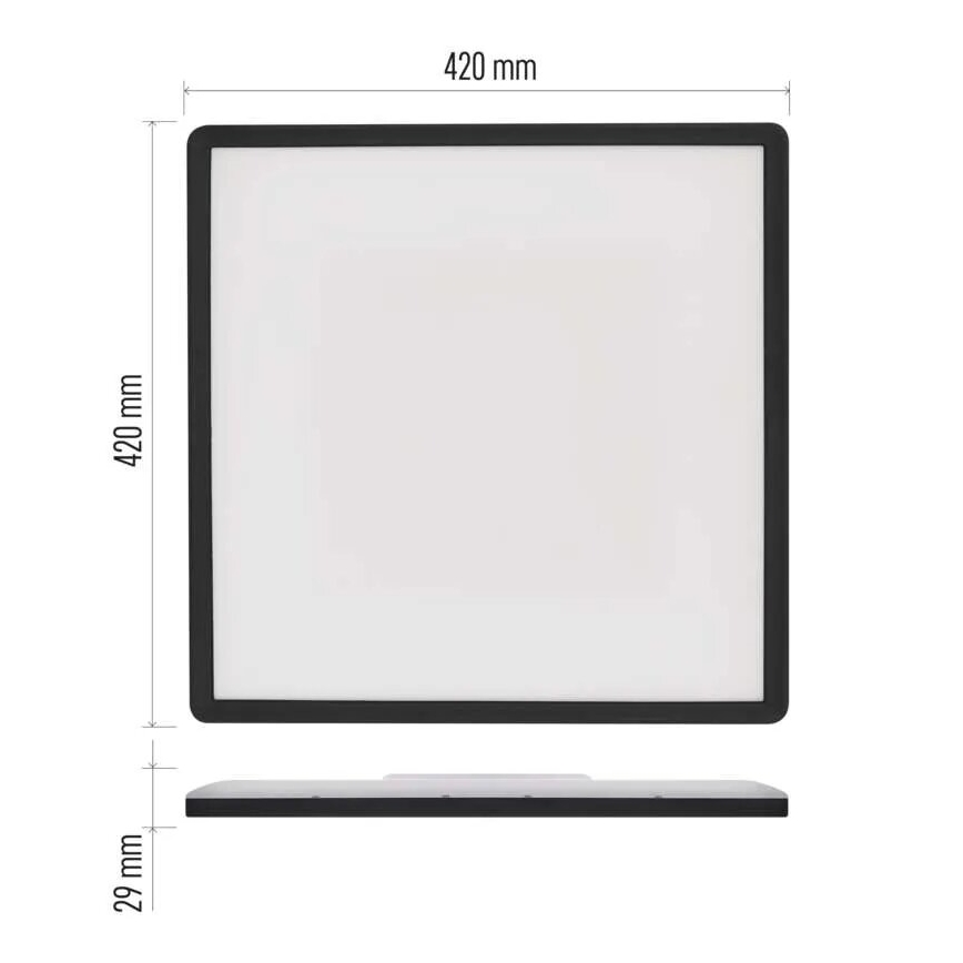 LED Ceiling light FLORI LED/22W/230V 4000K black 42x42 cm