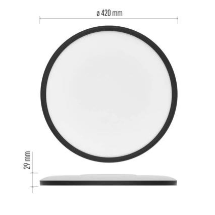 LED Ceiling light FLORI LED/22W/230V 4000K black d. 42 cm