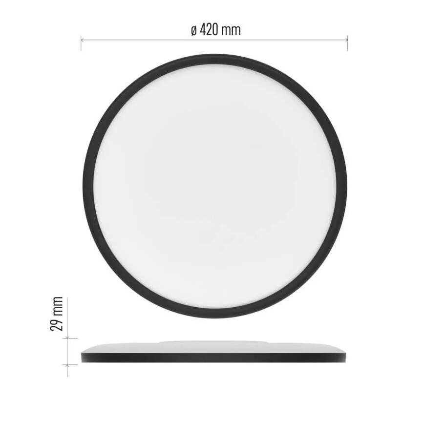 LED Ceiling light FLORI LED/22W/230V 4000K black d. 42 cm
