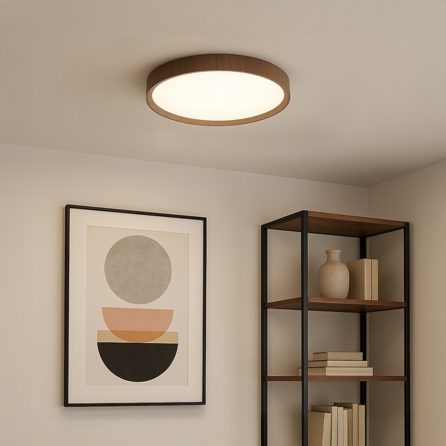 LED Ceiling Light FOREST LED/24W/230V Ø 39 cm Brown