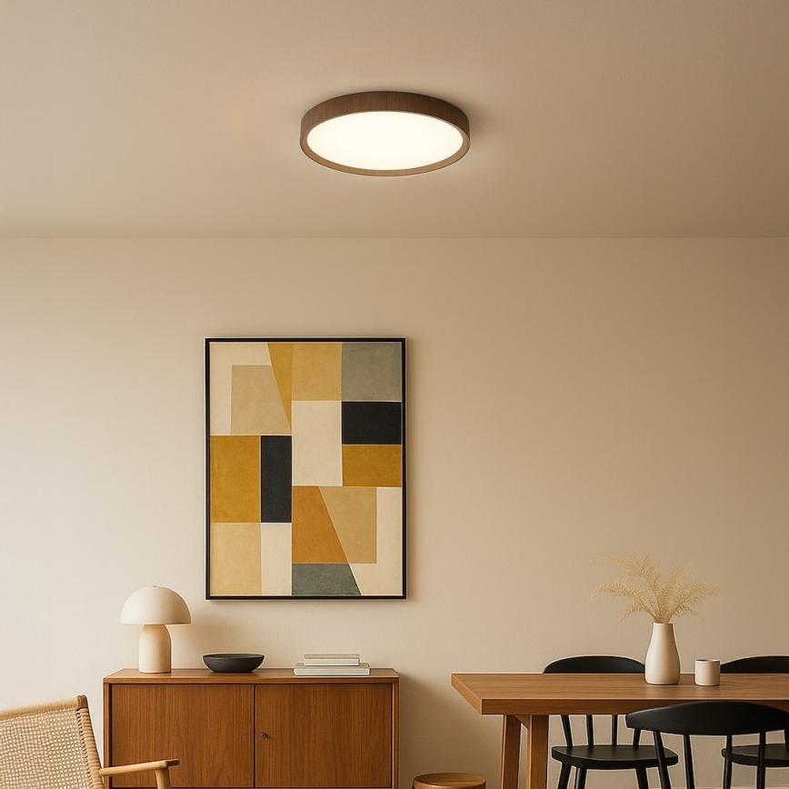 LED Ceiling Light FOREST LED/24W/230V Ø 39 cm Brown