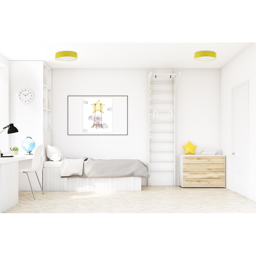 LED Children's ceiling light GALAXY KIDS LED/24W/230V dots yellow/white