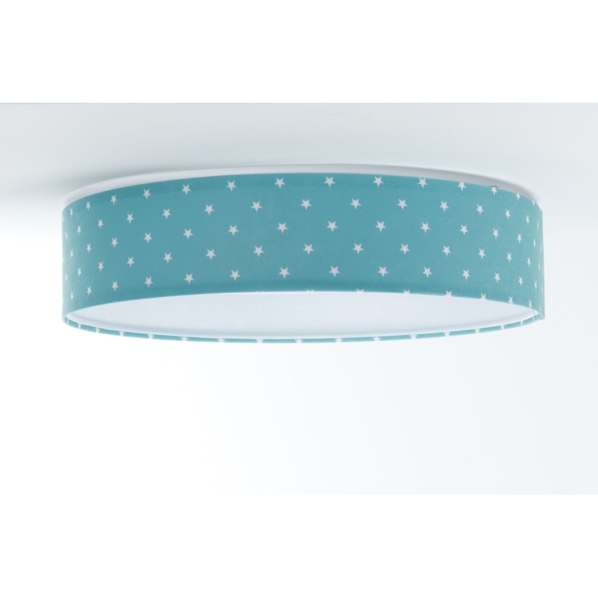 LED Children's ceiling light GALAXY KIDS LED/24W/230V stars turquoise/white