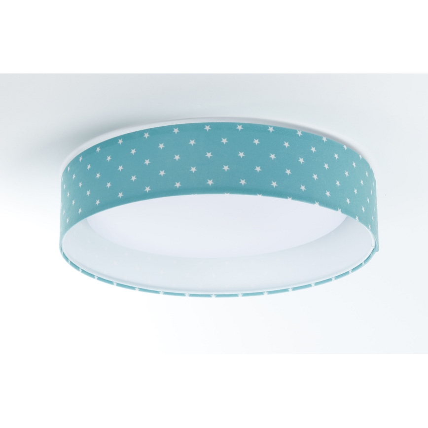 LED Children's ceiling light GALAXY KIDS LED/24W/230V stars turquoise/white
