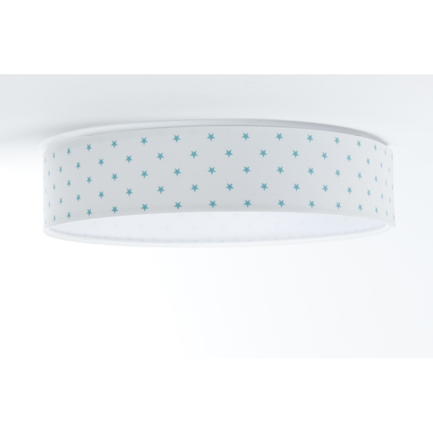 LED Children's ceiling light GALAXY KIDS LED/24W/230V stars white/turquoise