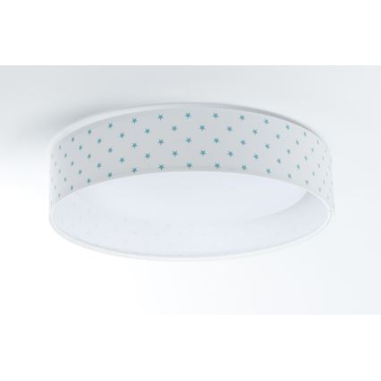 LED Children's ceiling light GALAXY KIDS LED/24W/230V stars white/turquoise