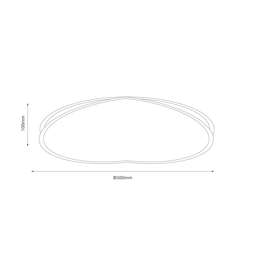 LED Ceiling Light HALO LED/38W/230V Ø 50 cm Black