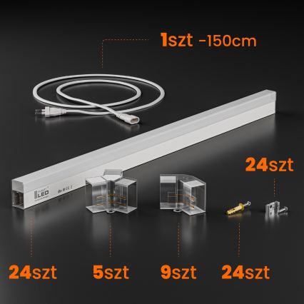 LED ceiling light HEXAGON LED/128W/85-265V 4000K 248x97 cm CRI 90 IP54 white