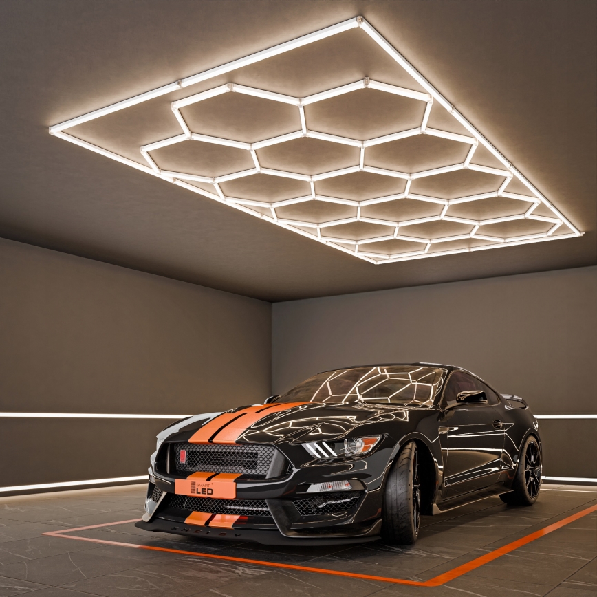 LED Ceiling Light HEXAGON LED/696W/85-265V 4000K 484x243 cm CRI 90 IP54 White