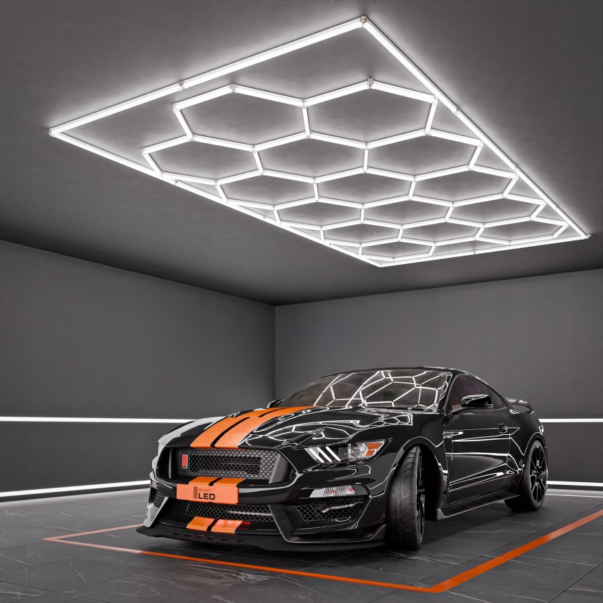 LED Ceiling Light HEXAGON LED/696W/85-265V 6500K 484x243 cm CRI 90 IP54 white