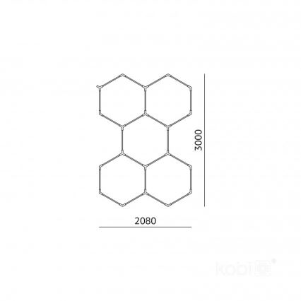 LED Ceiling Light HEXLINE LED/216W/230V 6500K 208x300 cm white