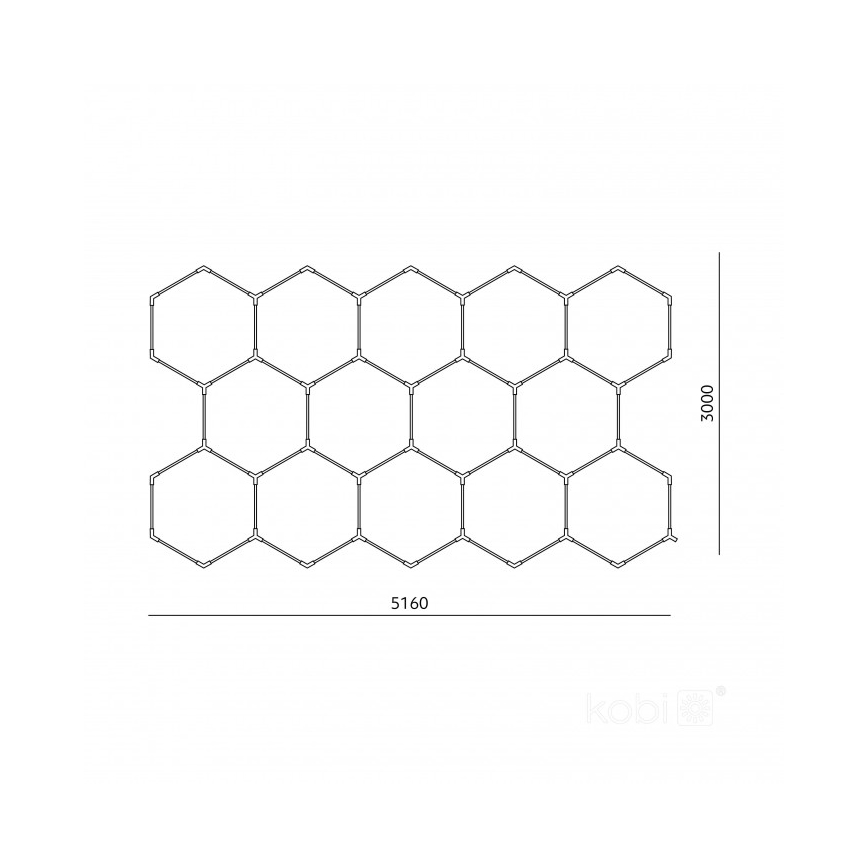 LED Ceiling Light HEXLINE LED/513W/230V 4000K 300x516 cm White