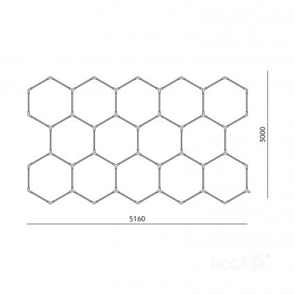 LED Ceiling Light HEXLINE LED/513W/230V 6500K 300x516 cm white