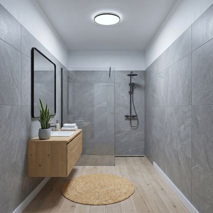 HUGO LED Ceiling Light LED/12/18/24W/230V 3000/4000/6500K Ø 30 cm IP54 Black