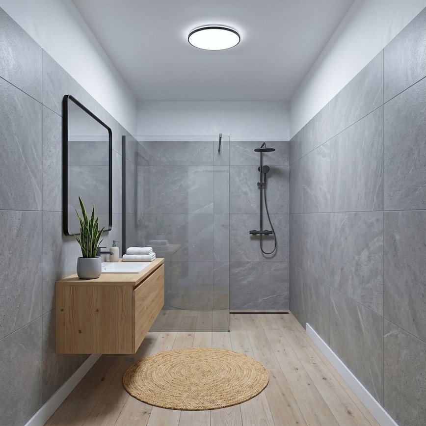HUGO LED Ceiling Light LED/12/18/24W/230V 3000/4000/6500K Ø 30 cm IP54 Black