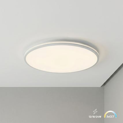 LED Ceiling Light HUGO LED/12/18/24W/230V 3000/4000/6500K Ø 30 cm IP54 white