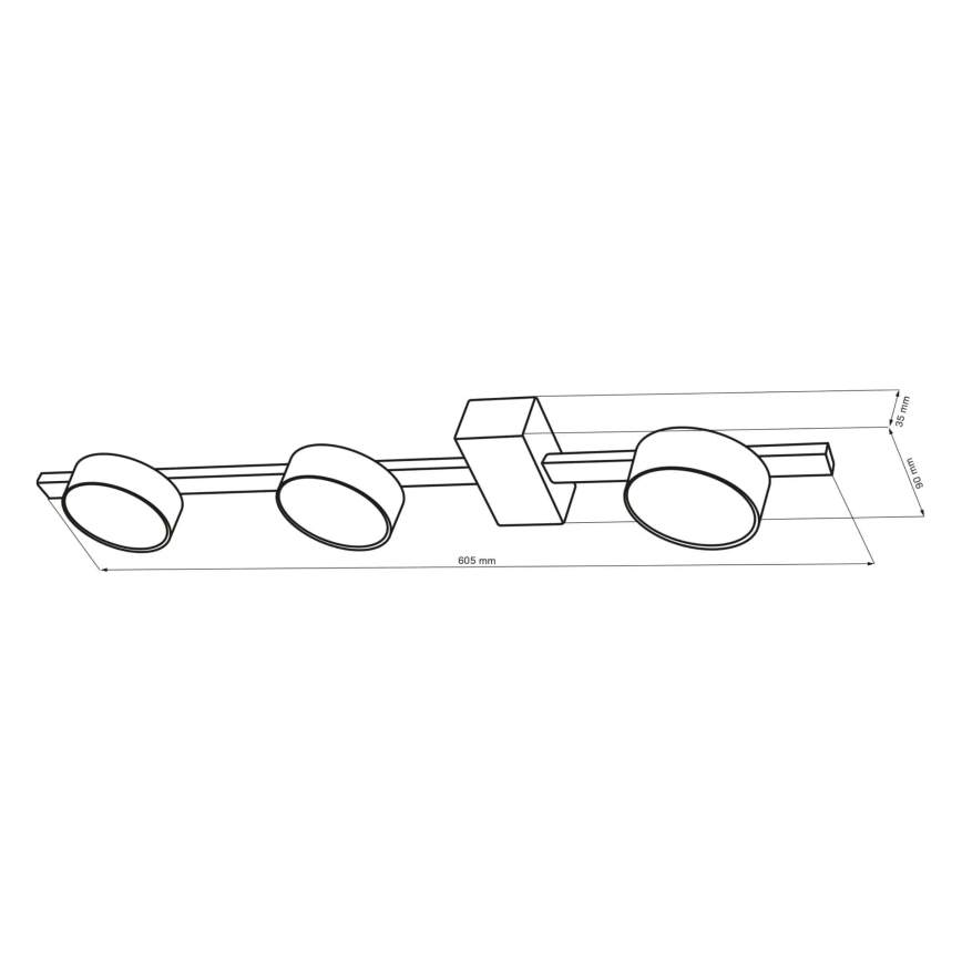 LED Ceiling light JOY 3xGX53/6W/230V black