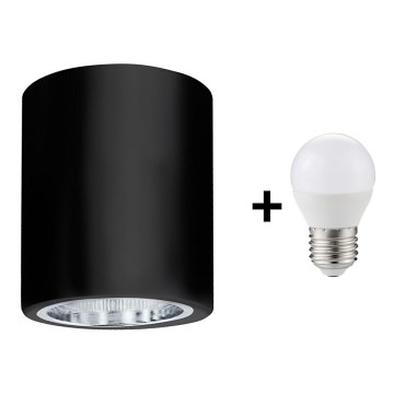 LED Ceiling light JUPITER 1xE27/6W/230V 120x98 mm black