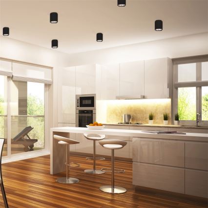 LED Ceiling light JUPITER 1xE27/6W/230V 120x98 mm black