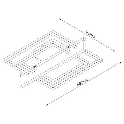 LED Ceiling Light LARYSA LED/23W/230V 35x45 pine