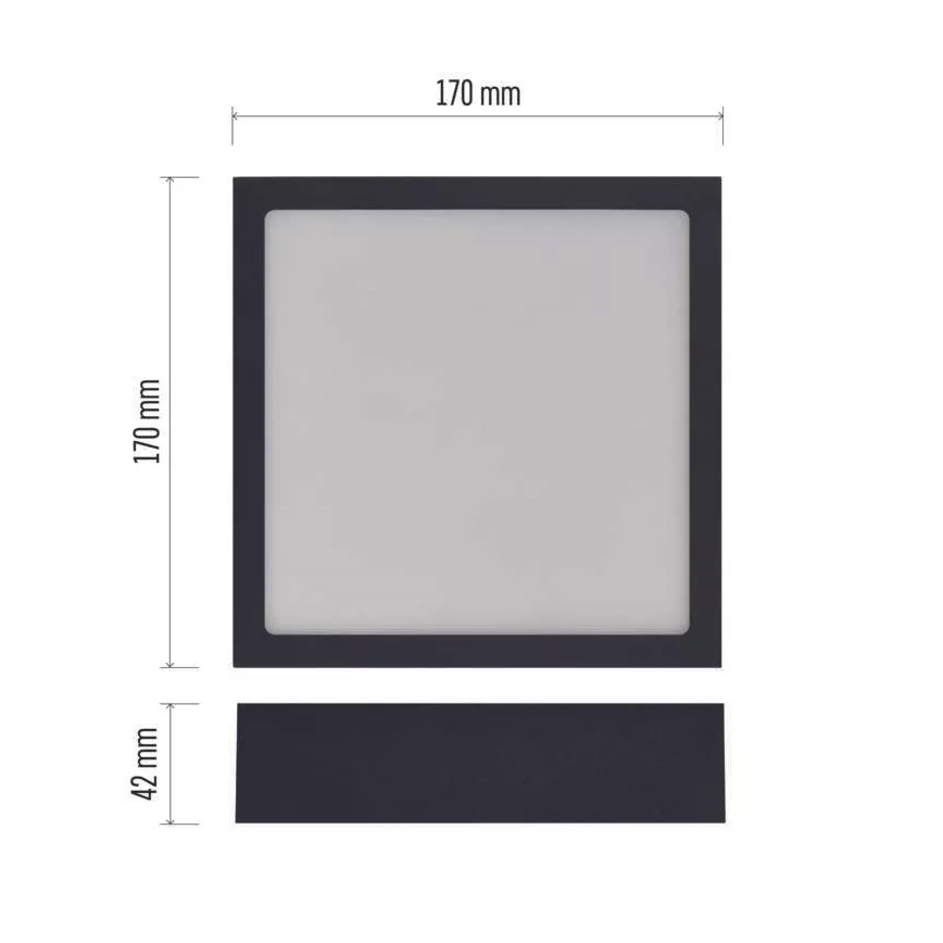LED Ceiling light NEXXO LED/12,5W/230V 3000/3500/4000K 17x17 cm black