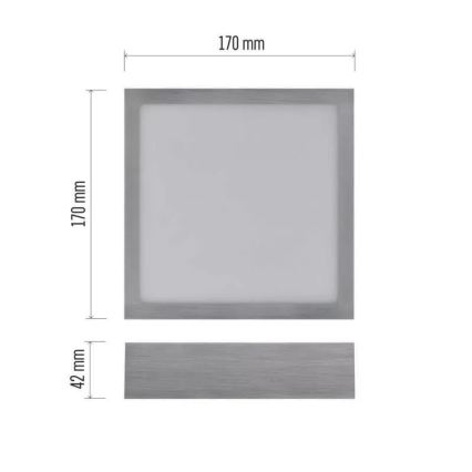 LED Ceiling light NEXXO LED/12,5W/230V 3000/3500/4000K 17x17 cm shiny chrome