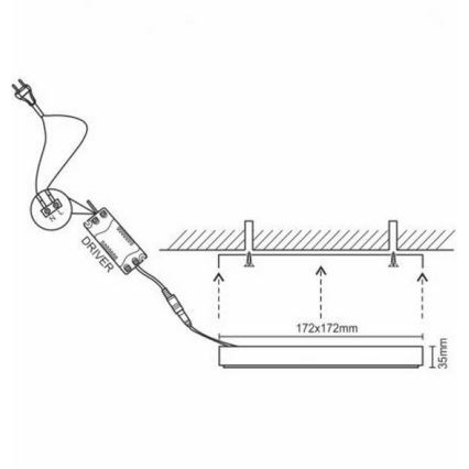 LED Ceiling light LED/12W/230V 4000K 17,2x17,2 cm
