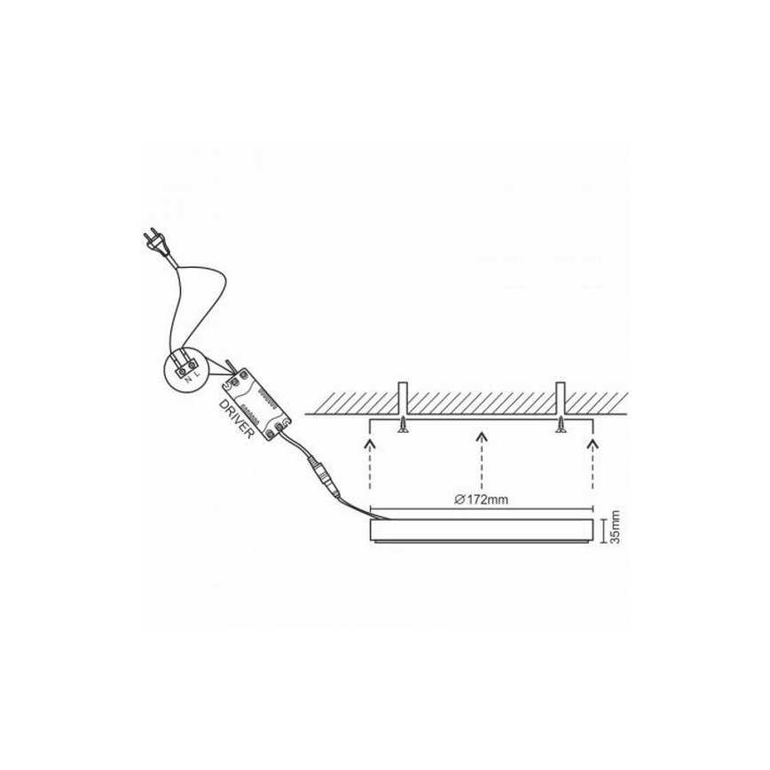 LED Ceiling light LED/12W/230V 4000K d. 17,2 cm