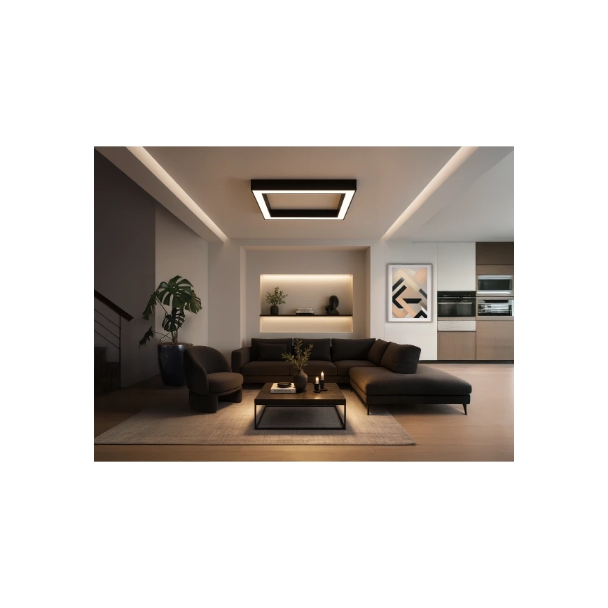 LED Ceiling Light LED/130W/230V 3000/4000/6500K 100x100 cm black