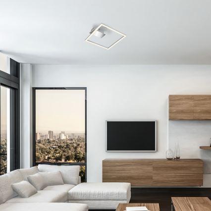 LED Ceiling Light LED/14W/230V Matte Chrome