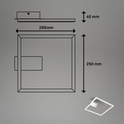 LED Ceiling Light LED/14W/230V Matte Chrome