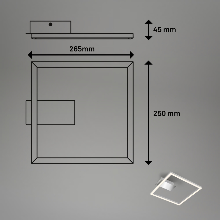 LED Ceiling Light LED/14W/230V Matte Chrome