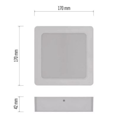 LED Ceiling light LED/18W/230V 17x17 cm white