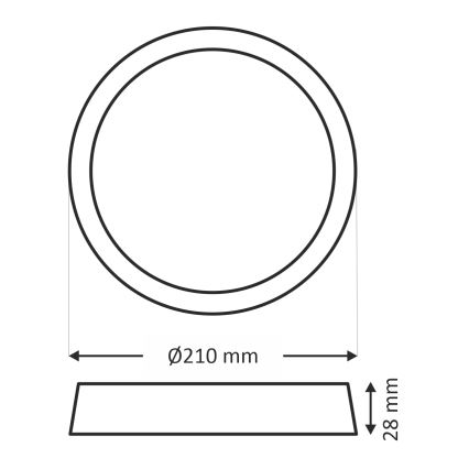 LED Ceiling light LED/18W/230V 4200K d. 21 cm white