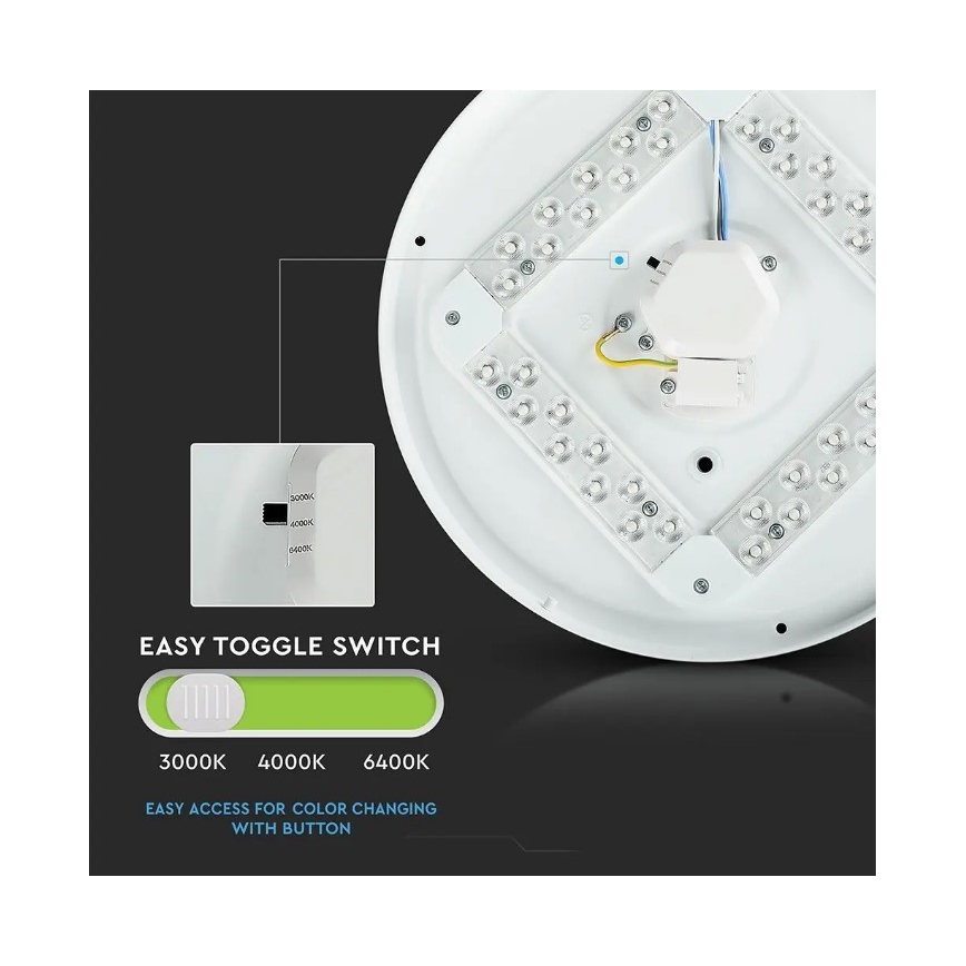 LED Ceiling light LED/18W/230V d. 31 cm 3000/4000/6400K