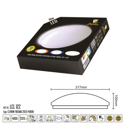 LED Ceiling light LED/18W/230V