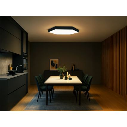 LED Ceiling Light LED/200W/230V 3000/4000/6500K Ø 100 cm Black