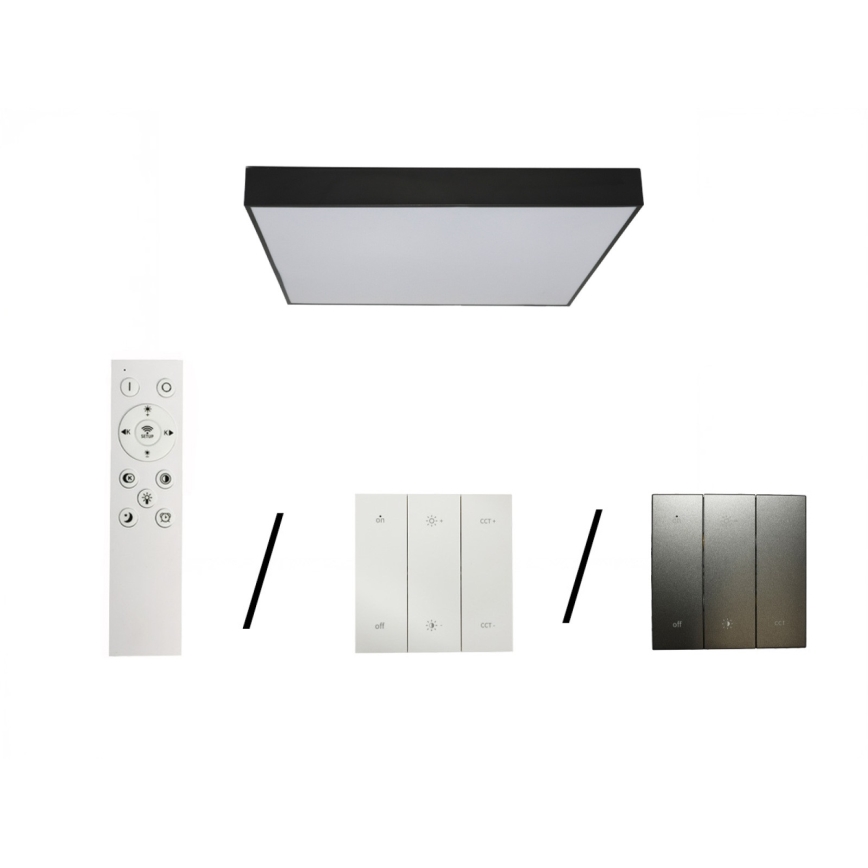 LED Ceiling Light LED/215W/230V 3000/4000/6500K 80x80 cm black