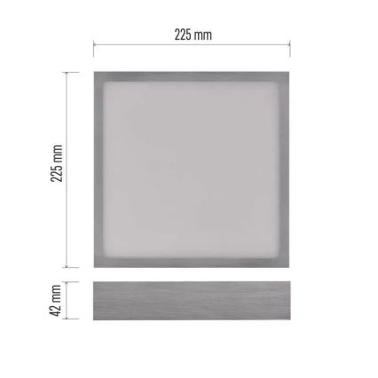 LED Ceiling light NEXXO LED/21W/230 3000/3500/4000K 22,5x22,5 cm matte chrome