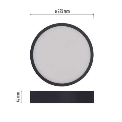 LED Ceiling light NEXXO LED/21W/230V 3000/3500/4000K d. 22,5 cm black