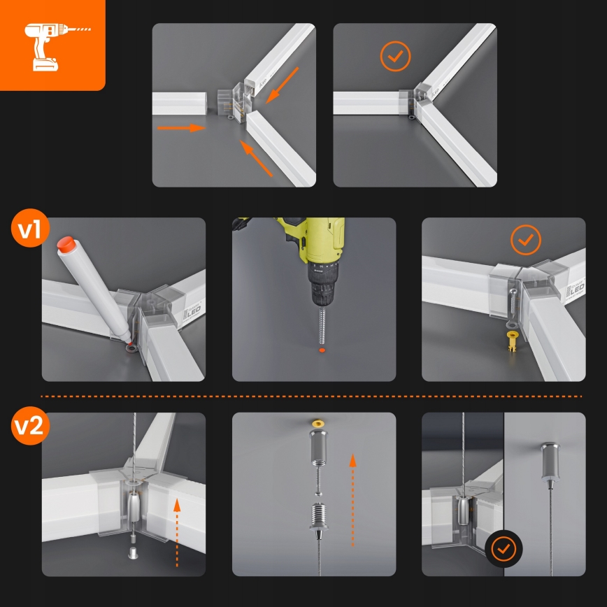 LED Ceiling Light HEXAGON LED/240W/85-265V 6500K 298x209 cm CRI 90 IP44 white