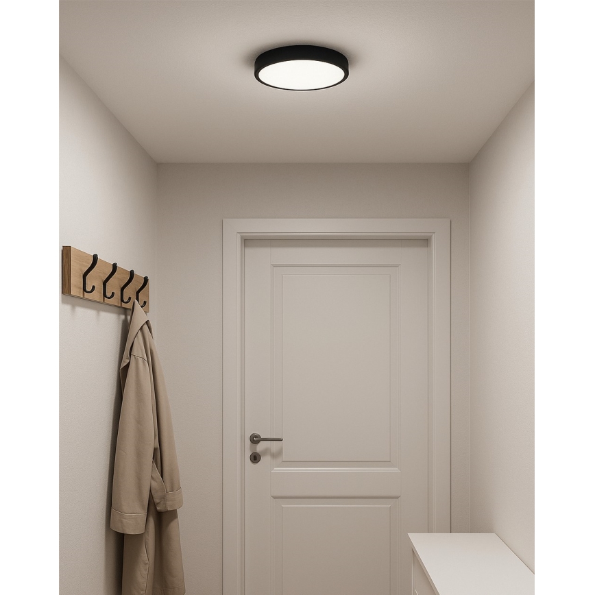 LED Ceiling Light LED/24W/230V 3000/4000/6500K Ø 30 cm Black