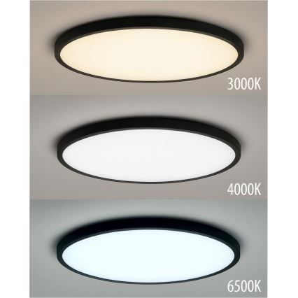LED Ceiling Light LED/24W/230V 3000/4000/6500K Ø 30 cm Black