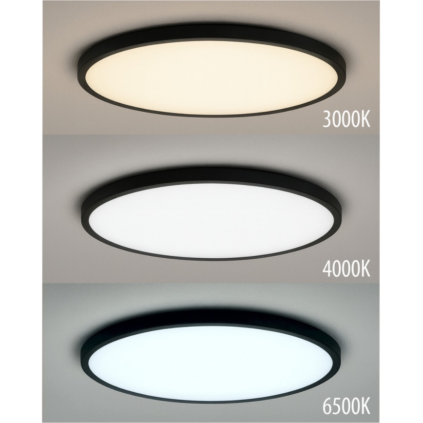LED Ceiling Light LED/24W/230V 3000/4000/6500K Ø 30 cm Black
