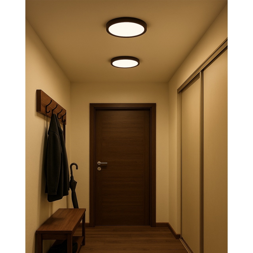 LED Ceiling Light LED/24W/230V 3000/4000/6500K Ø 30 cm Brown