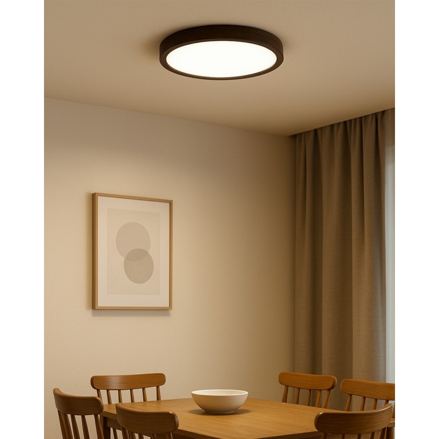 LED Ceiling Light LED/24W/230V 3000/4000/6500K Ø 30 cm Brown