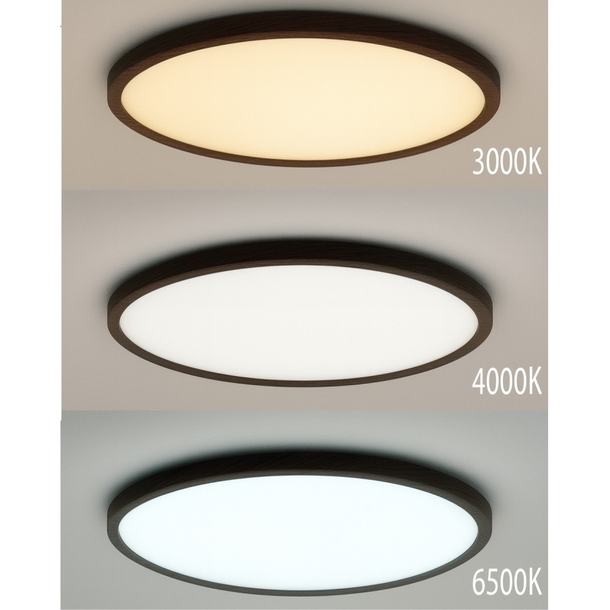 LED Ceiling Light LED/24W/230V 3000/4000/6500K Ø 30 cm Brown
