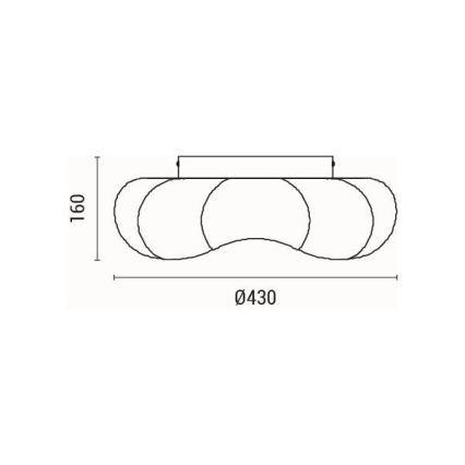 LED Ceiling light LED/24W/230V 3000K black d. 43 cm