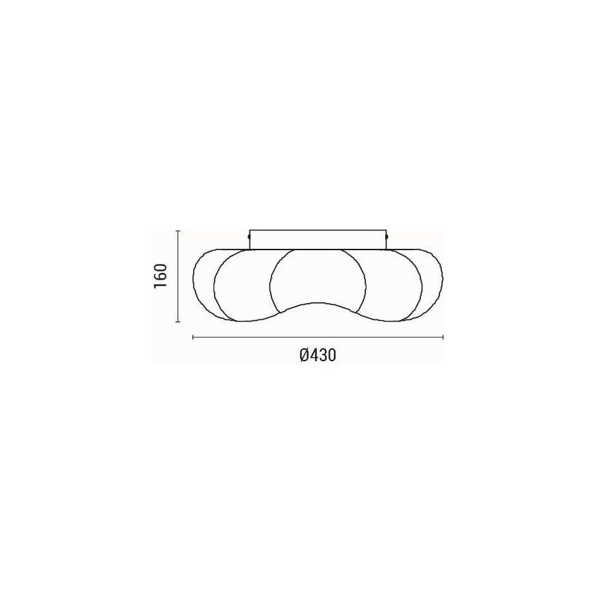 LED Ceiling light LED/24W/230V 3000K black d. 43 cm