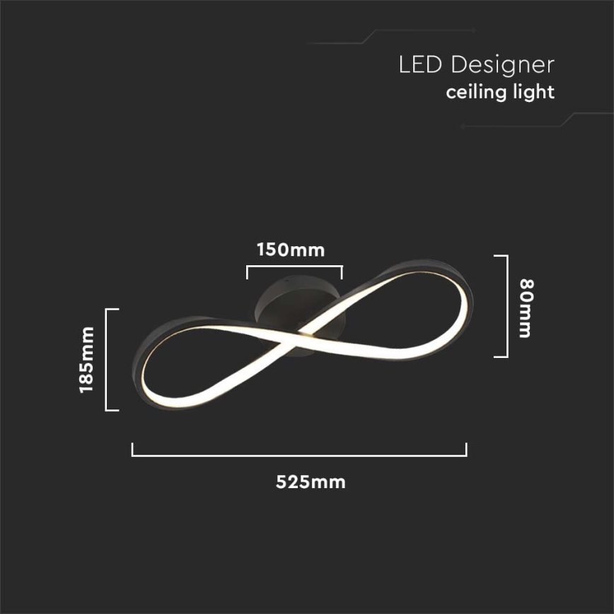 LED Ceiling light LED/24W/230V 3000K black